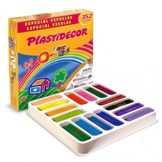 Ceras Plásticas Bic Plastidecor Kids 16 Colores x 22 ud.