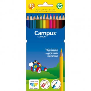 Lápices de Colores Campus College 12 Colores